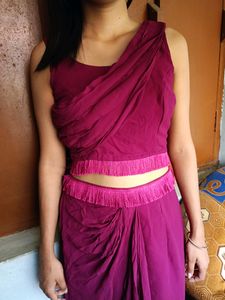 Designer Drape Skirt And Blause