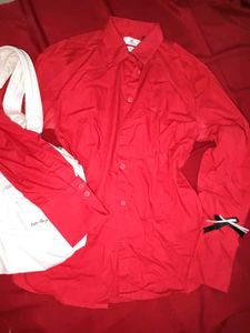 Burberry Red Button-Up