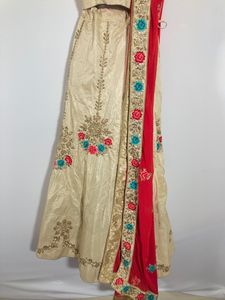 Cream Embroided Lehenga Choli Set (Women’s)