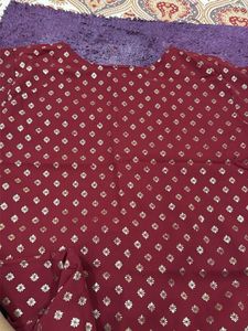 Maroon Printed Kurta Set