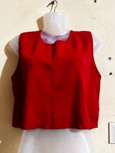 Red Sleeveless Crop Top