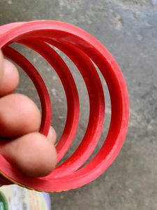 Set of Red &amp; Gold Bangles