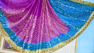 Gorgeous Pink & Blue Embellished Saree