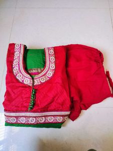 Red &amp; Green Ethnic anarkali Dress