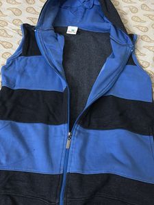 Striped Sleeveless Hoodie