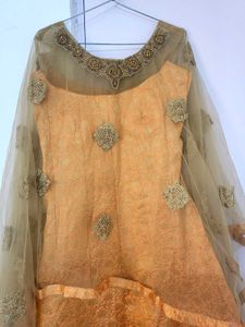 Banarsi Gown With Cape And Cancan