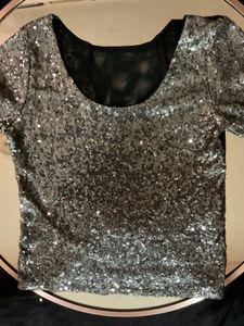 Sequin Embellished Mesh Top🪙