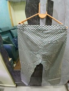 Patterned Blend Trousers Side Zip And Pocket