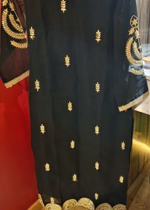 Ethnic Embroidered Black Party Kurta