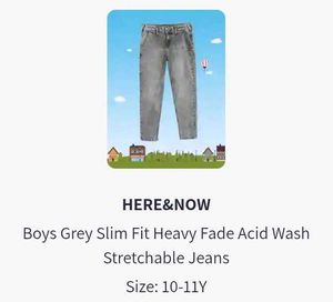 Boy Gray Slim fit heavy  fade acid wash stretchabl