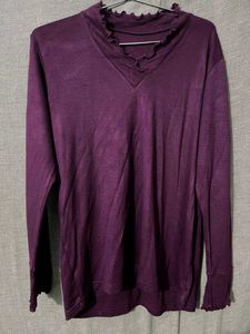 Purple Ruffle Long Sleeve Top