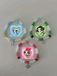 Powerpuff Girls Beaded Bracelet Set
