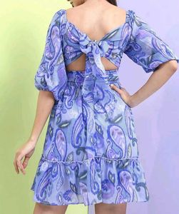 Blue Printed Dress