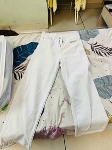 White Wide Leg Jeans (28)
