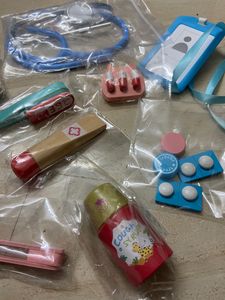 Wooden doctor Set With Working Stethoscope - 12 Pcs