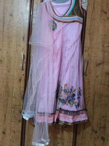 Elegant Pink Anarkali Dress & Dupatta