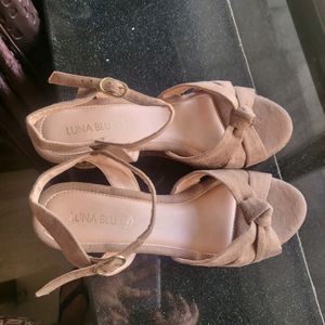 Westside Deep Salmon Pink High Wedges