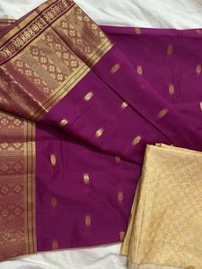 Purple Banarasi Dress Material