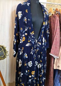 Floral Print Duster Cardigan