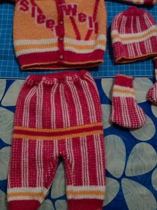New Born Baby Wool Dresses With Cap And Socks