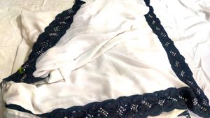 Georgous White Saree | Black Border