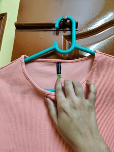 Pink Tie-Front Crop Top