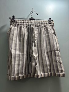 Striped Linen Blend Shorts