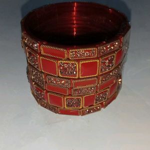 Red &amp; Gold Bangle Set