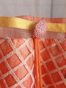 Orange Sheer Sleeve Kurta
