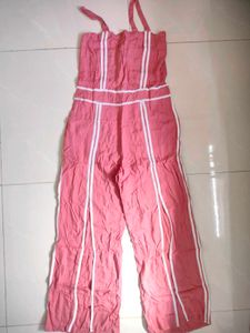 Trending Slit Pink Cute Jumpsuit For Women