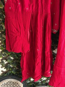 Red Color Indowestern Co-ord Set