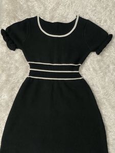 Black Dress With White Piping