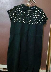 Zara Black Pearl Embellished Dress