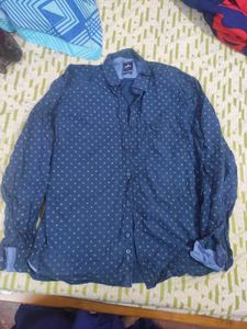 Xl(42)Stylish Blue Printed Shirt