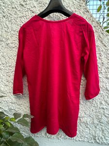 Hot Pink Embroidered Kurti