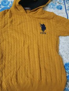 Mustard Cable Knit Hoodie
