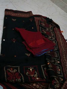 Black Saree With Blouse