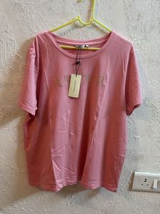 Cover Story Pink Embellished T-Shirt