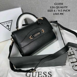 GUESS EMERA LOGO TOP HANDLE FLAP* SLING BAG