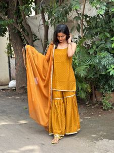 Mustard Sharara Suit Set