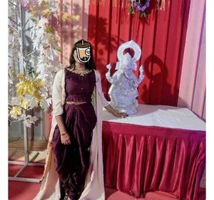Burgundy Dhoti Pant Set with Shrug
