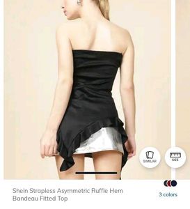 Chic Assymetric Strapless Ruffle fittedTop