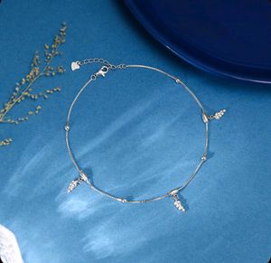 Giva 925 Real Silver Zircon Leaf Anklet(2 Pieces)