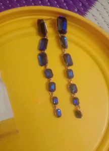 Blue Stone Dangle Earrings