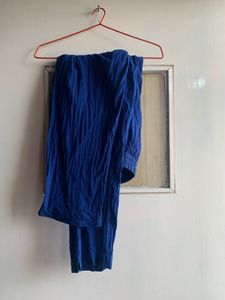 Blue Embroidered Shirt Dress