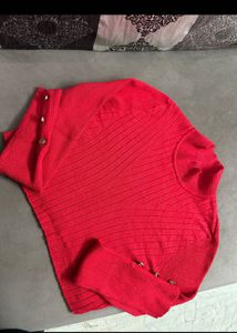 Red Ribbed Turtleneck