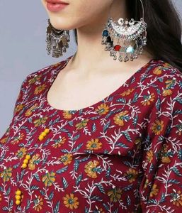 Women Kurti Gold Button