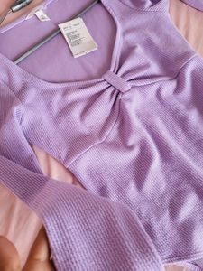 H&amp;M Ribbed Long Sleeve Bodysuit/ Size-Medium