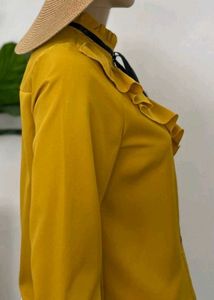 Ruffled Mustard Blouse