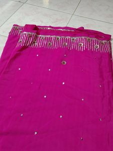 Pink Embellished Saree